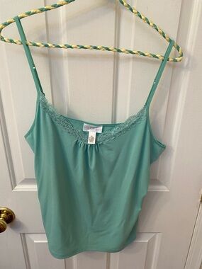 Ann Taylor LOFT Seafoam Lace-Trim Cami